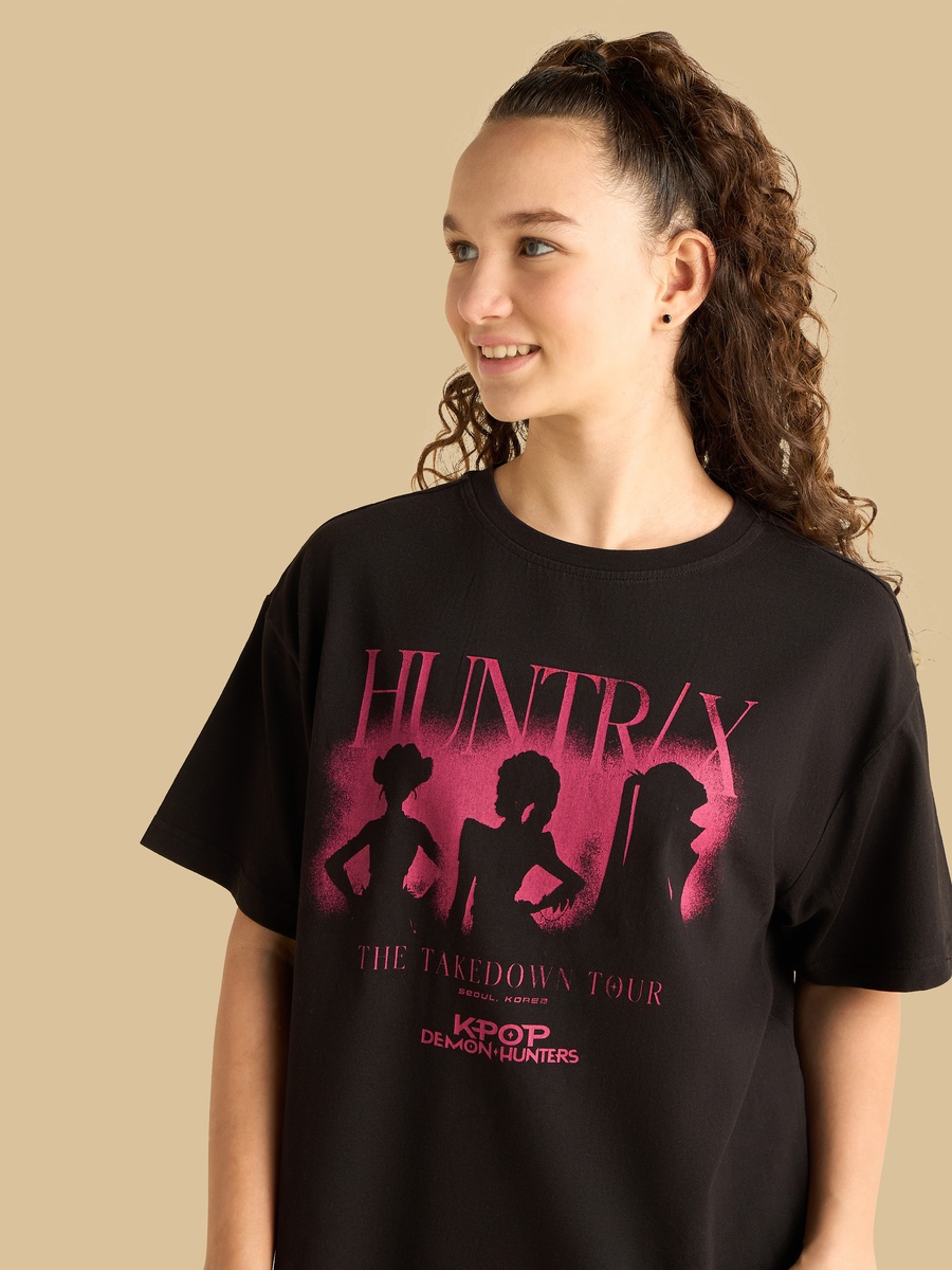 Kpop Demon Hunters Print Oversized T-Shirt