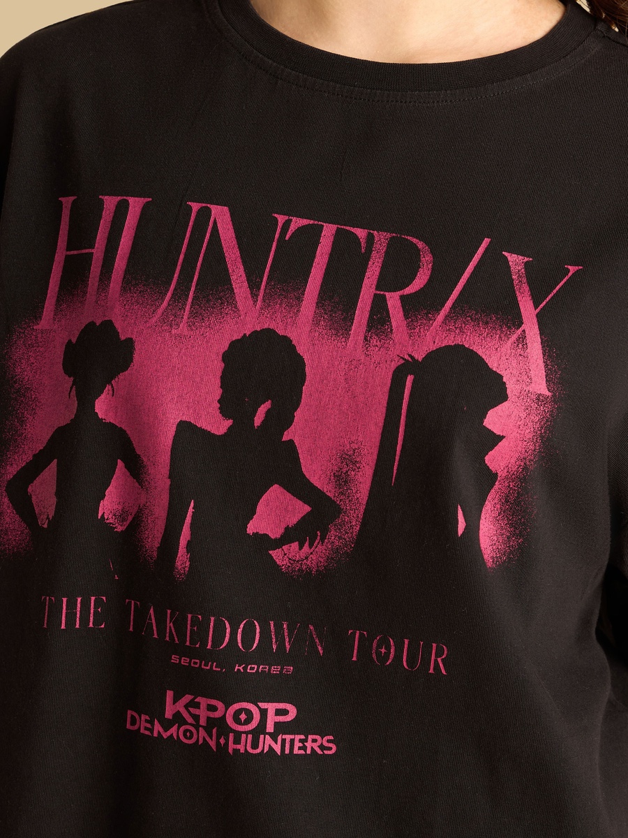 Kpop Demon Hunters Print Oversized T-Shirt