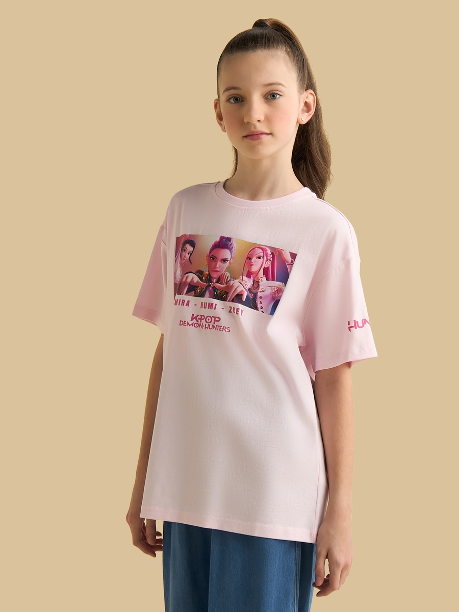 KPop Demon Hunters Print Oversized T-Shirt
