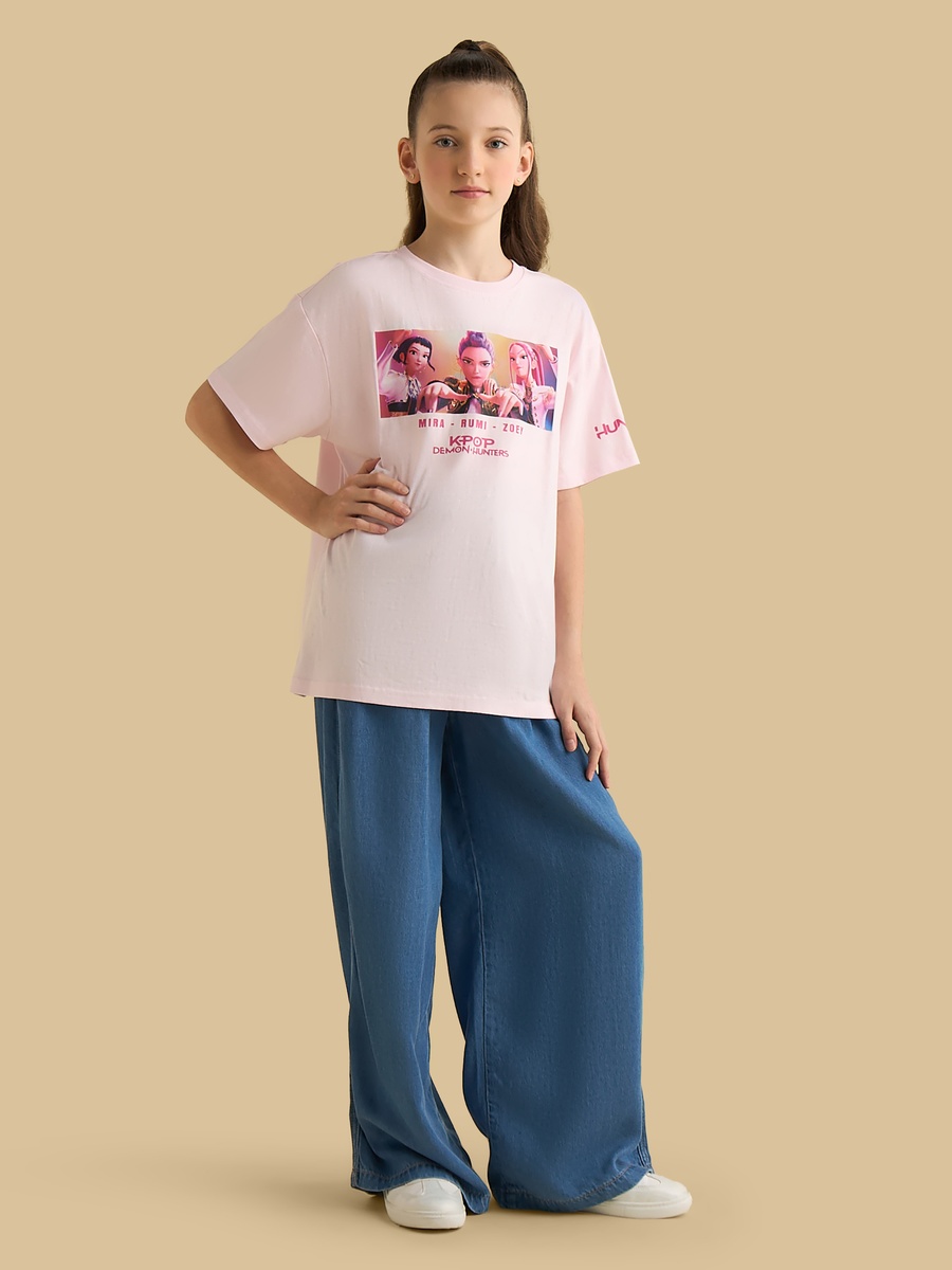 KPop Demon Hunters Print Oversized T-Shirt