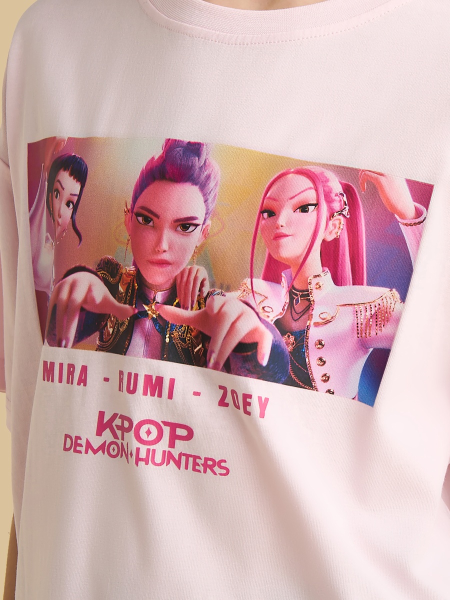 KPop Demon Hunters Print Oversized T-Shirt