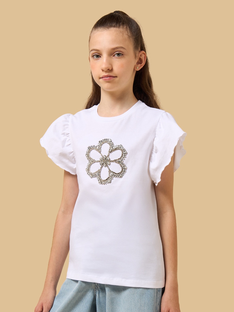 Stone Embellished Oversized Cotton T-Shirt