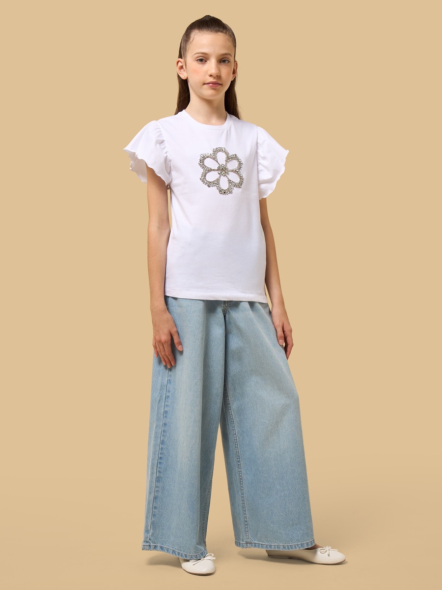 Stone Embellished Oversized Cotton T-Shirt