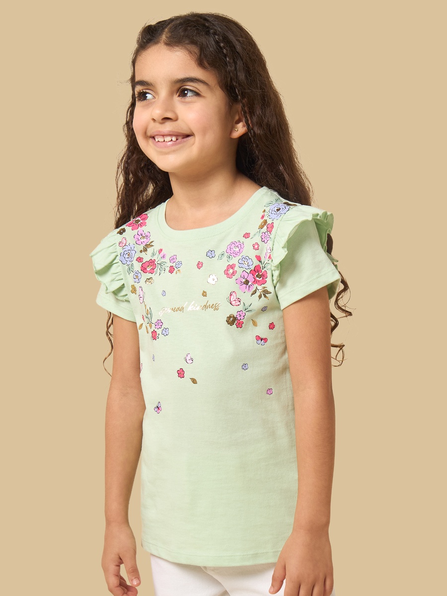 Floral Print Cotton T-Shirt
