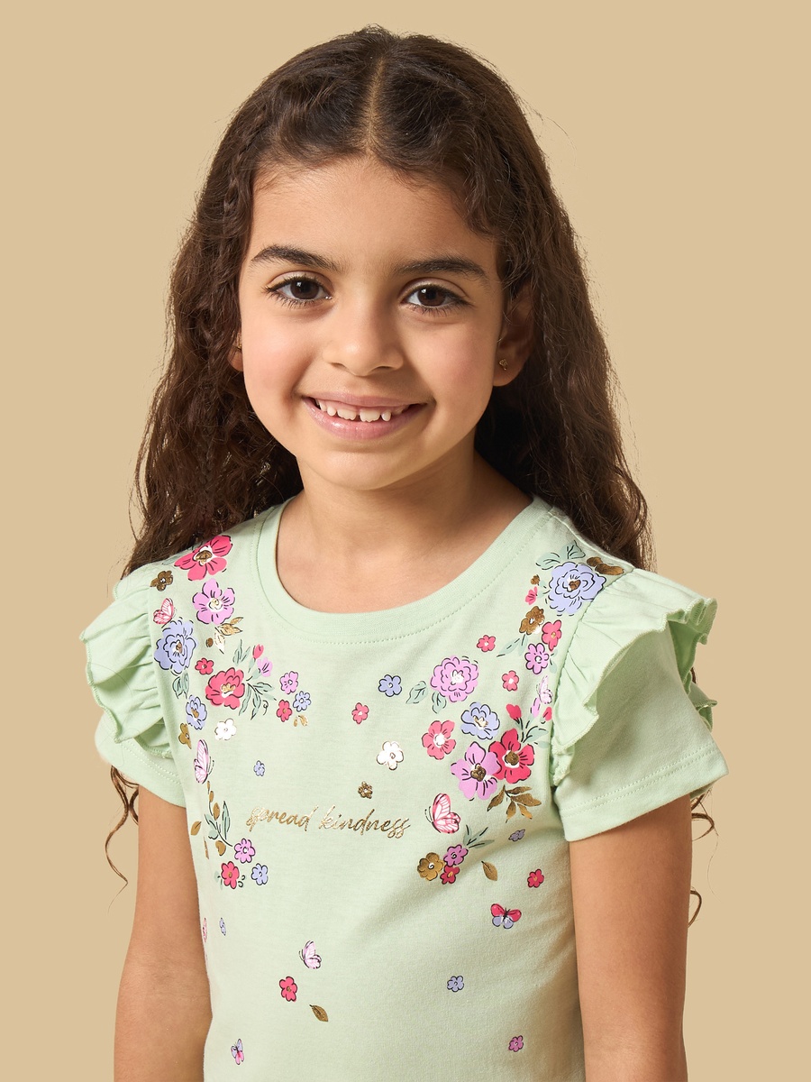 Floral Print Cotton T-Shirt