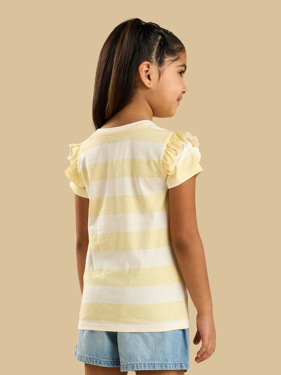 Striped With Bear Print T-Shirt