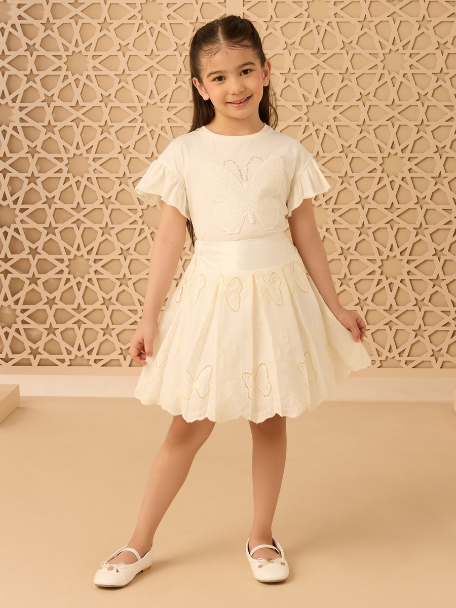Butterfly Applique Cotton T-Shirt