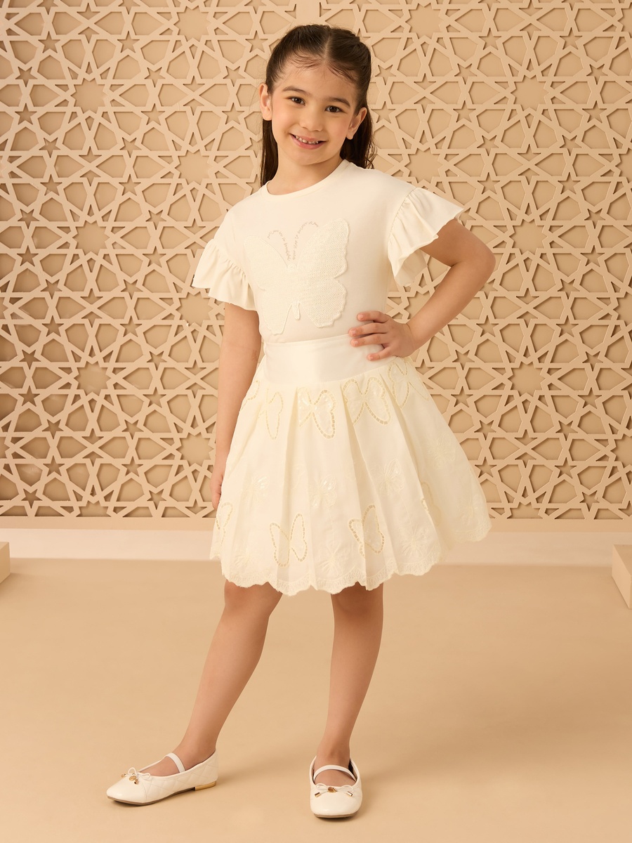 Butterfly Applique Cotton T-Shirt