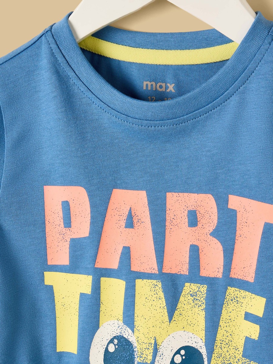 Slogan Print Cotton T-Shirt