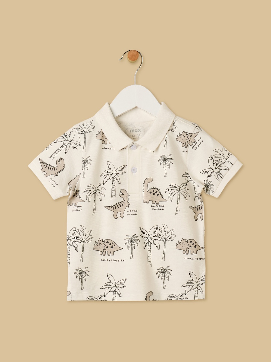 Pack of 2 - Printed Pique Polo T-Shirt