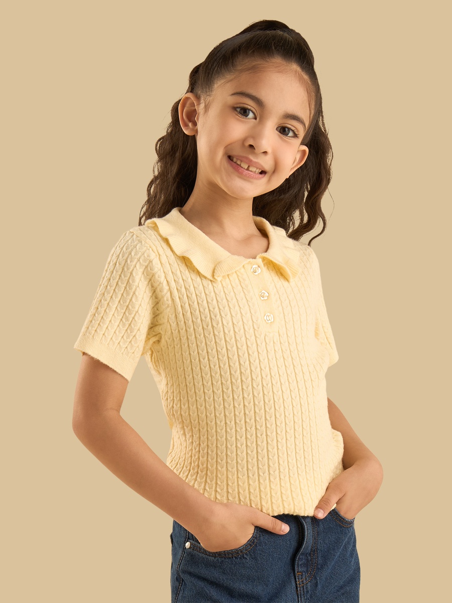 Cable Knit Polo Sweater