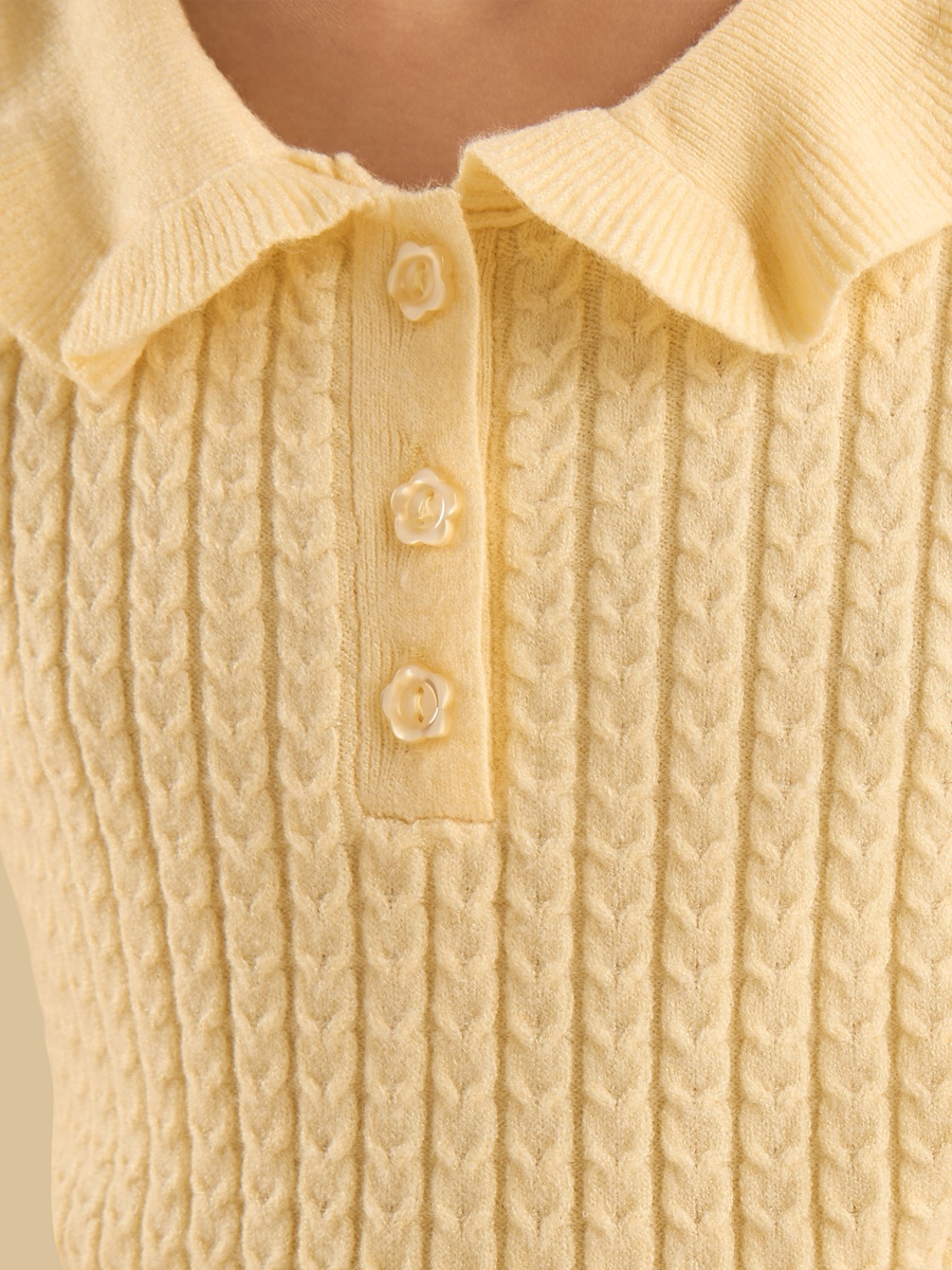 Cable Knit Polo Sweater