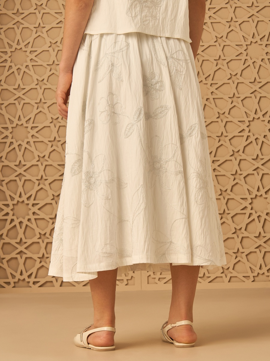 Floral Embroidered Skirt