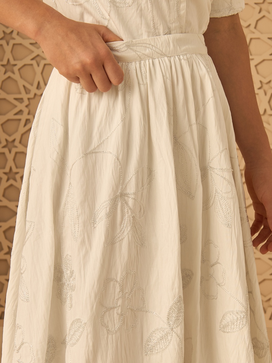 Floral Embroidered Skirt