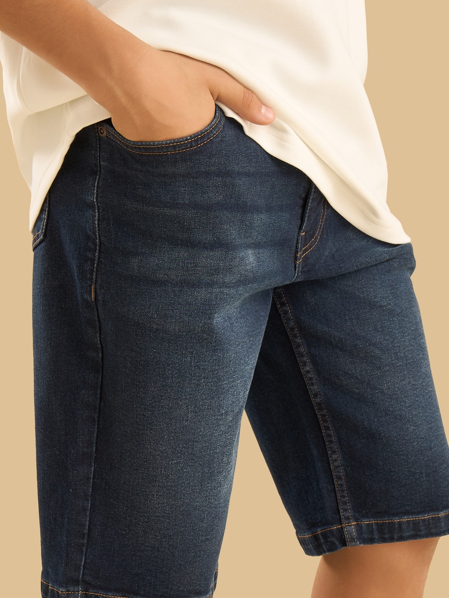 Mid-Rise Denim Shorts