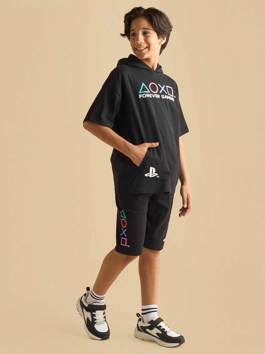 Playstation Print Cotton Shorts