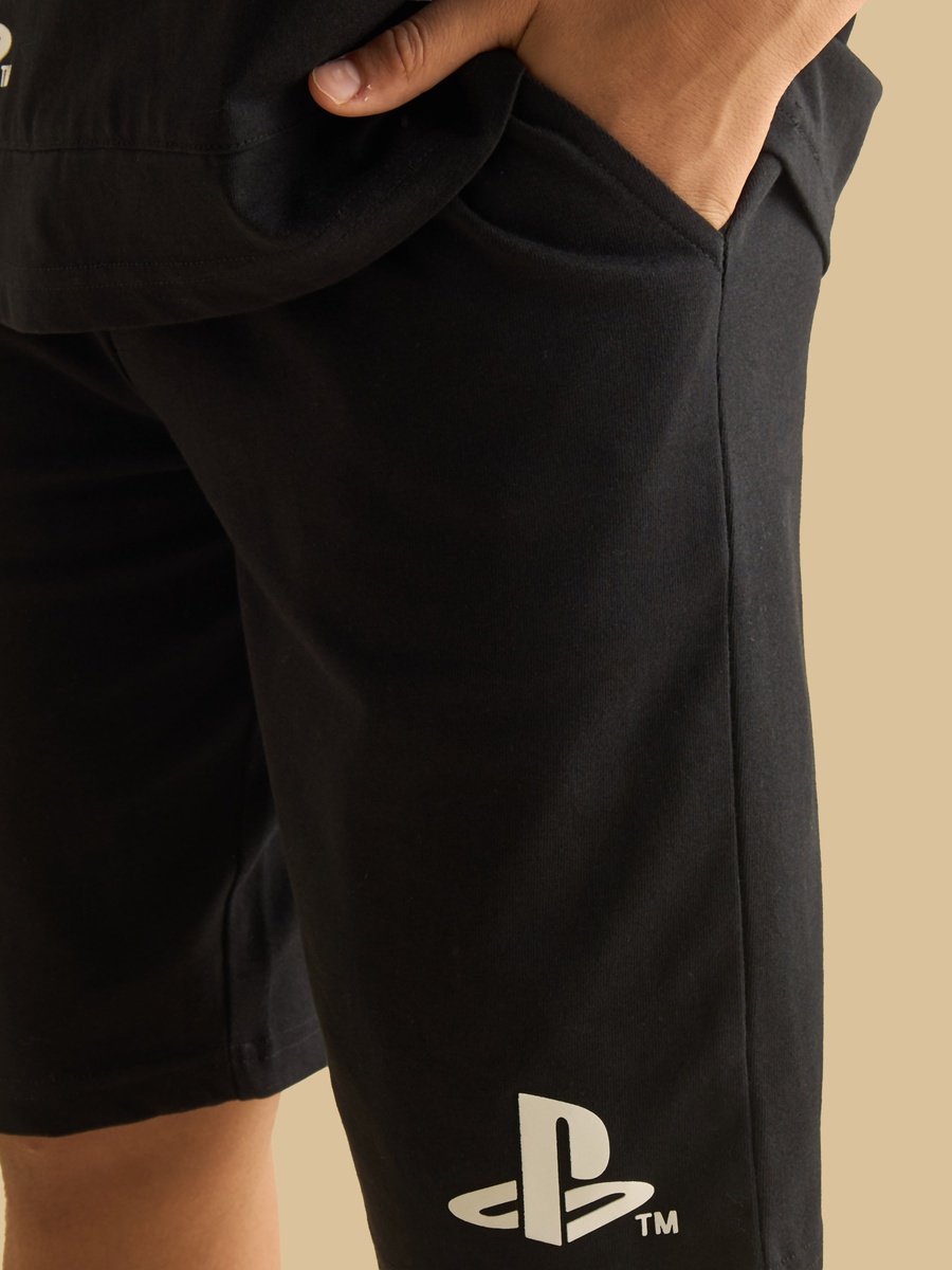 Playstation Print Cotton Shorts