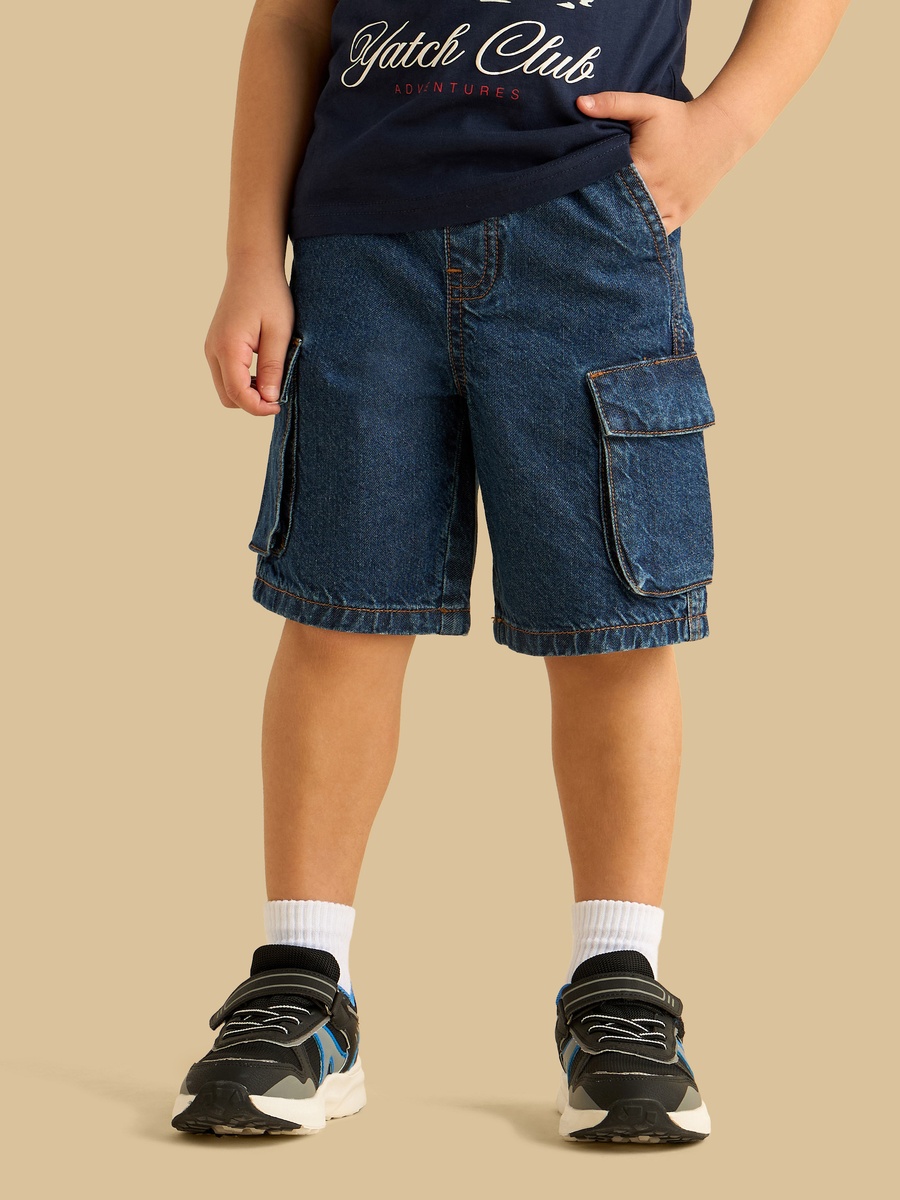 Denim Cotton Cargo Shorts