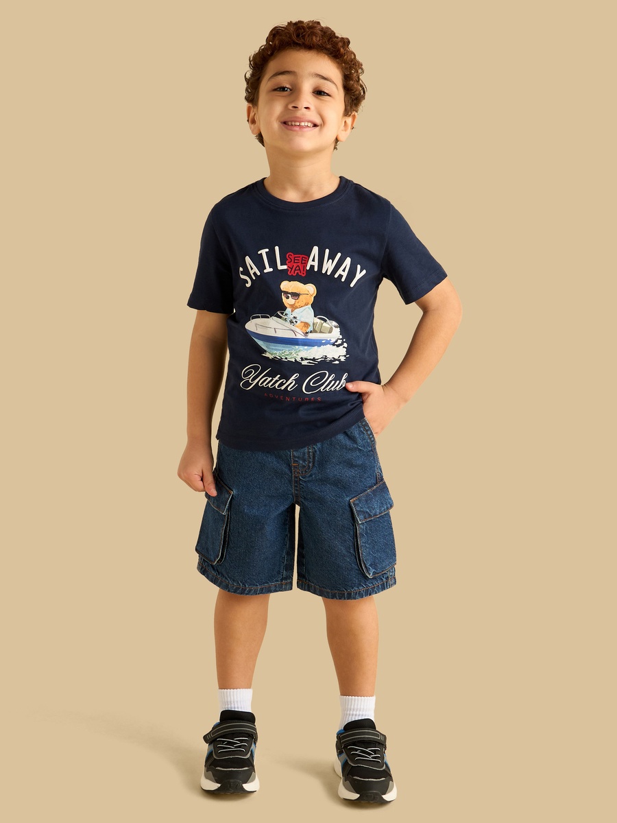 Denim Cotton Cargo Shorts