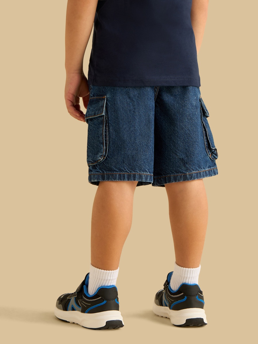 Denim Cotton Cargo Shorts