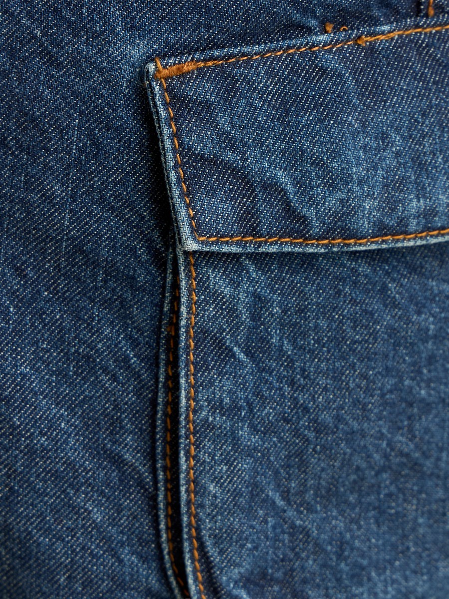 Denim Cotton Cargo Shorts