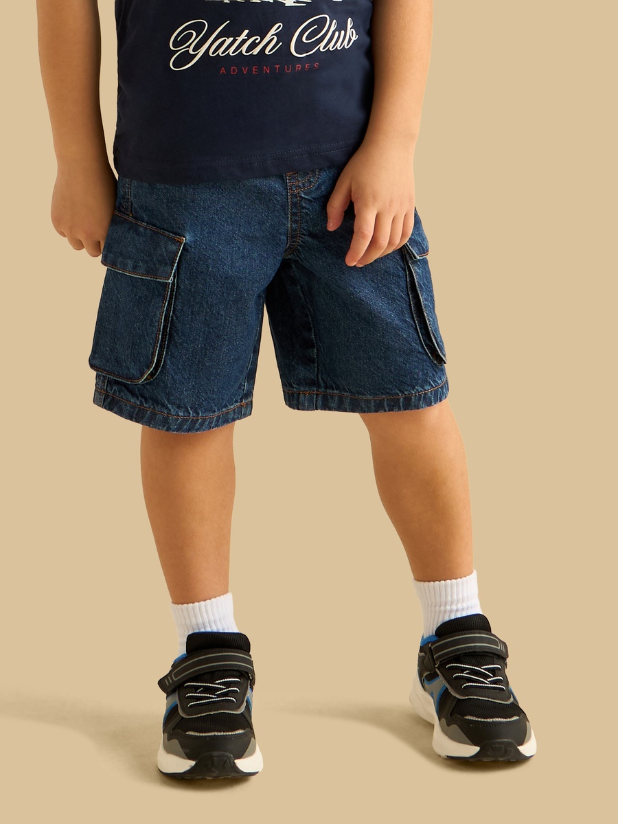Denim Cotton Cargo Shorts