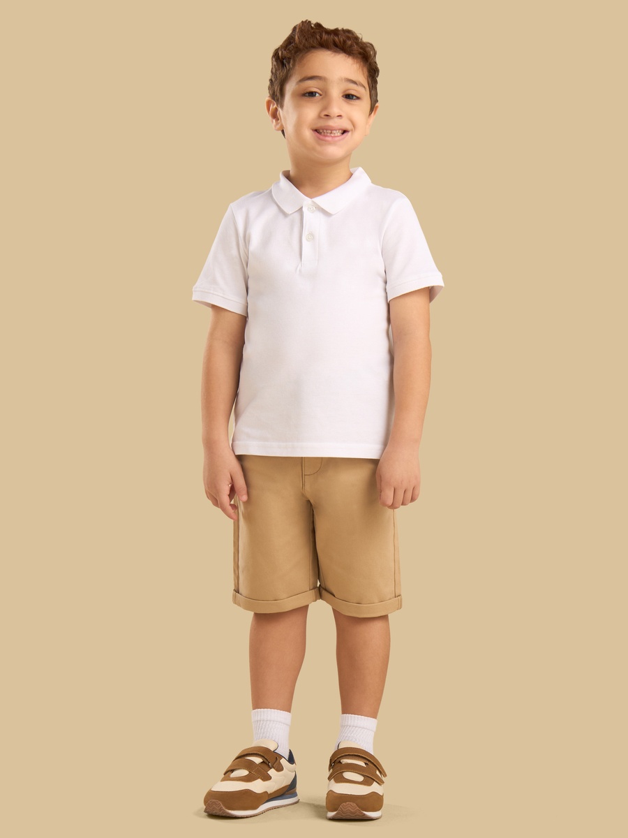 Belted Stretchable Twill Shorts