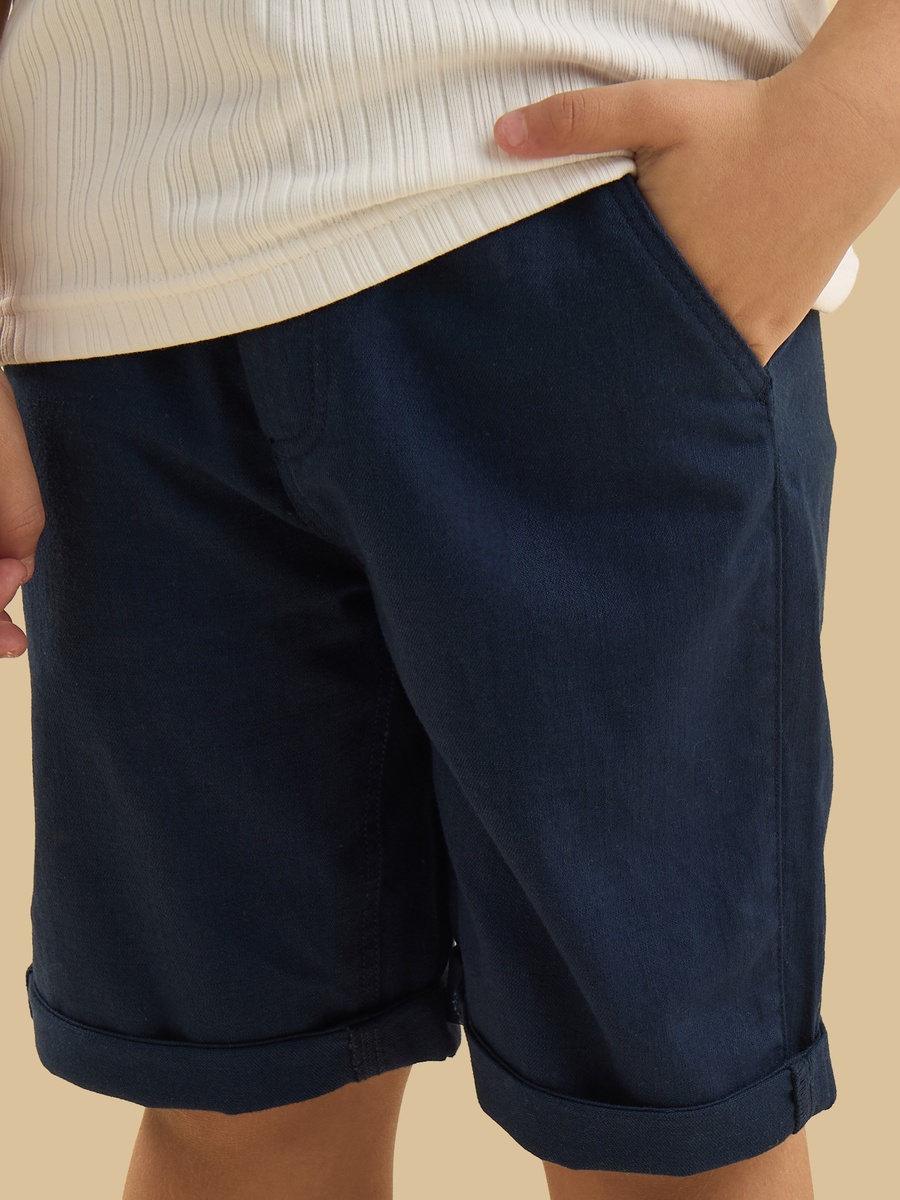 Linen Look Shorts with Drawcord