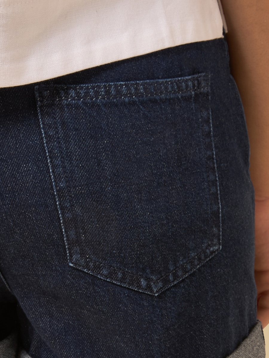 Mid-Rise Cotton Denim Shorts