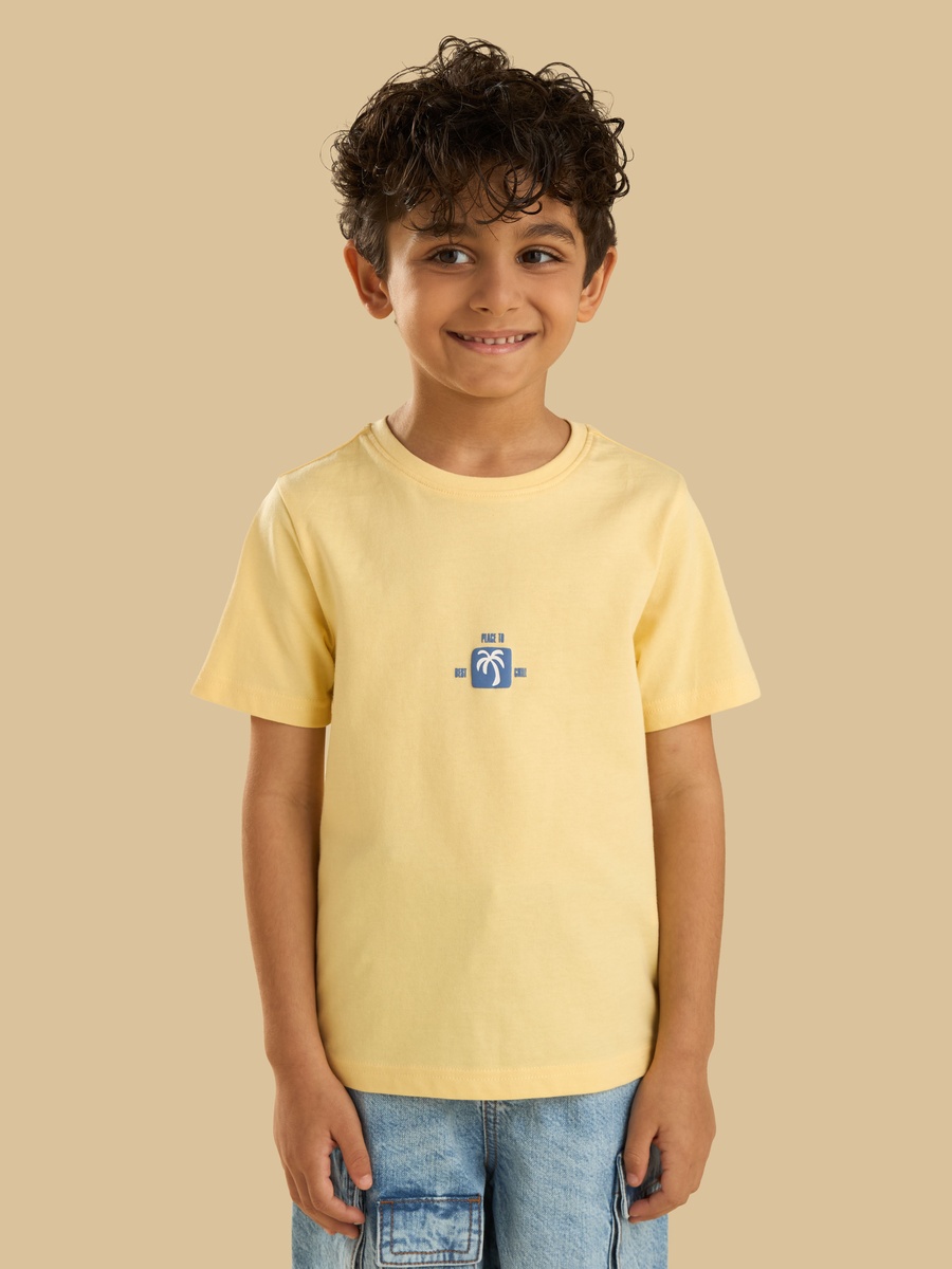 Printed Cotton T-Shirt with Striped Shirt