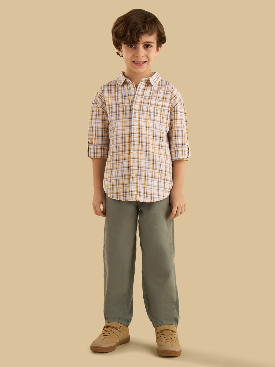 Checked Linen Cotton Shirt
