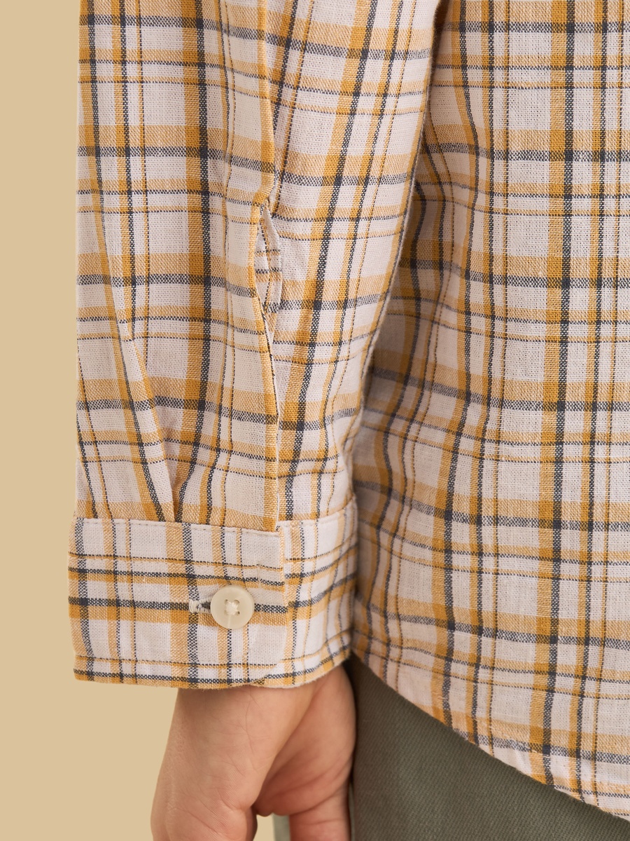 Checked Linen Cotton Shirt