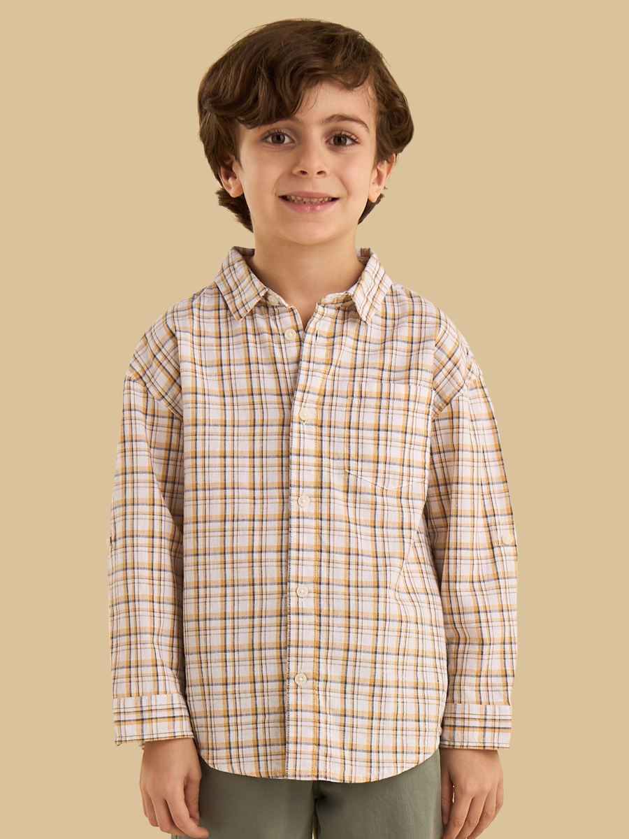 Checked Linen Cotton Shirt
