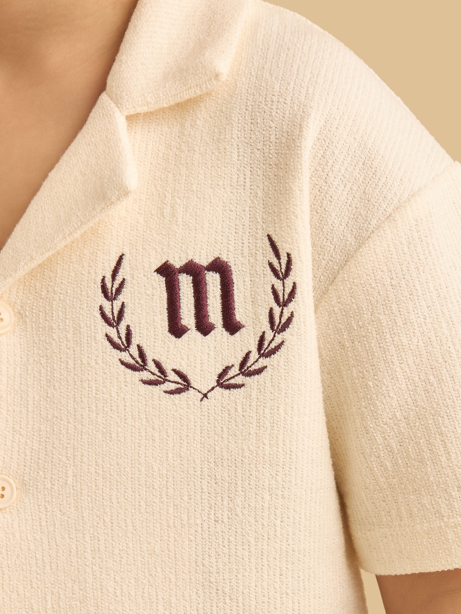 Varsity Embroidered Cotton Shirt