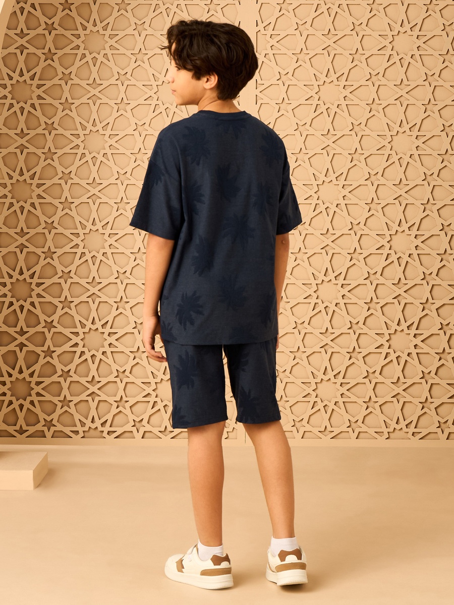 Jacquard Textured T-Shirt and Shorts Set