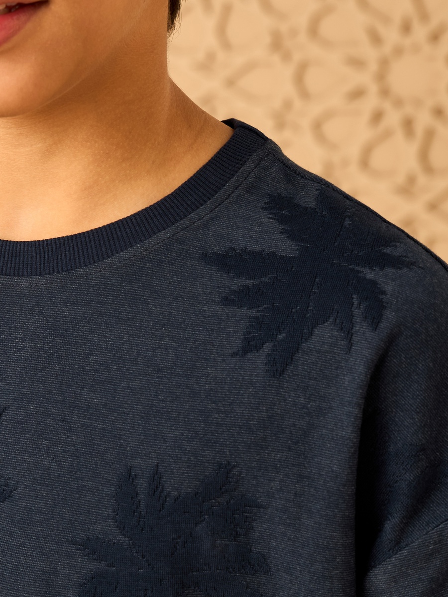 Jacquard Textured T-Shirt and Shorts Set