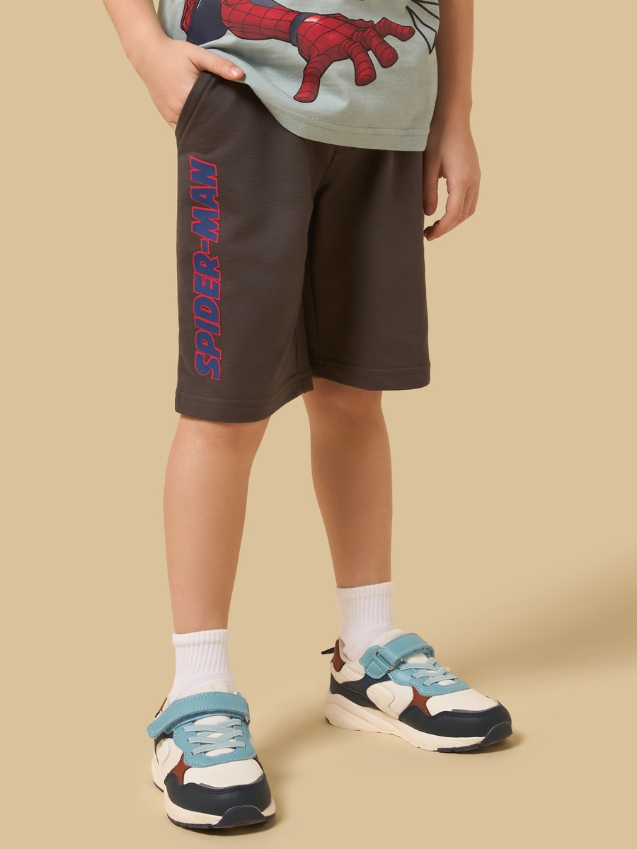 NYC Spider-Man Print Cotton T-Shirt and Shorts Set