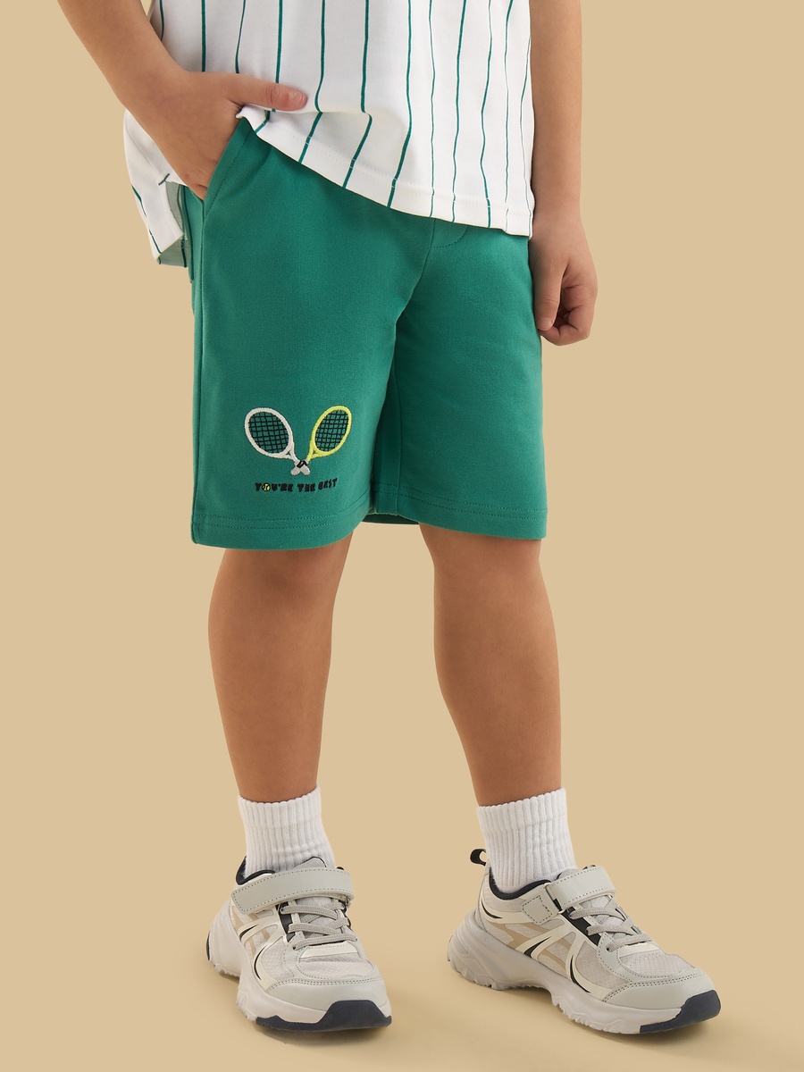 Mickey Mouse Print Polo T-Shirt and Shorts Set