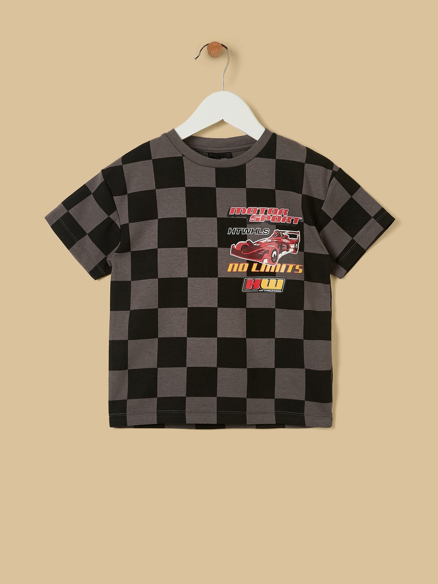 Hot Wheels Print T-Shirt and Shorts Set