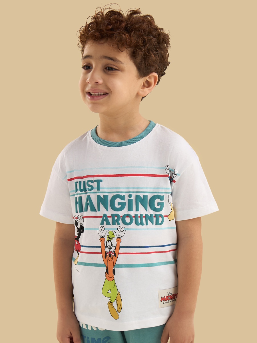 Mickey and Friends Print Cotton T-Shirt and Shorts Set