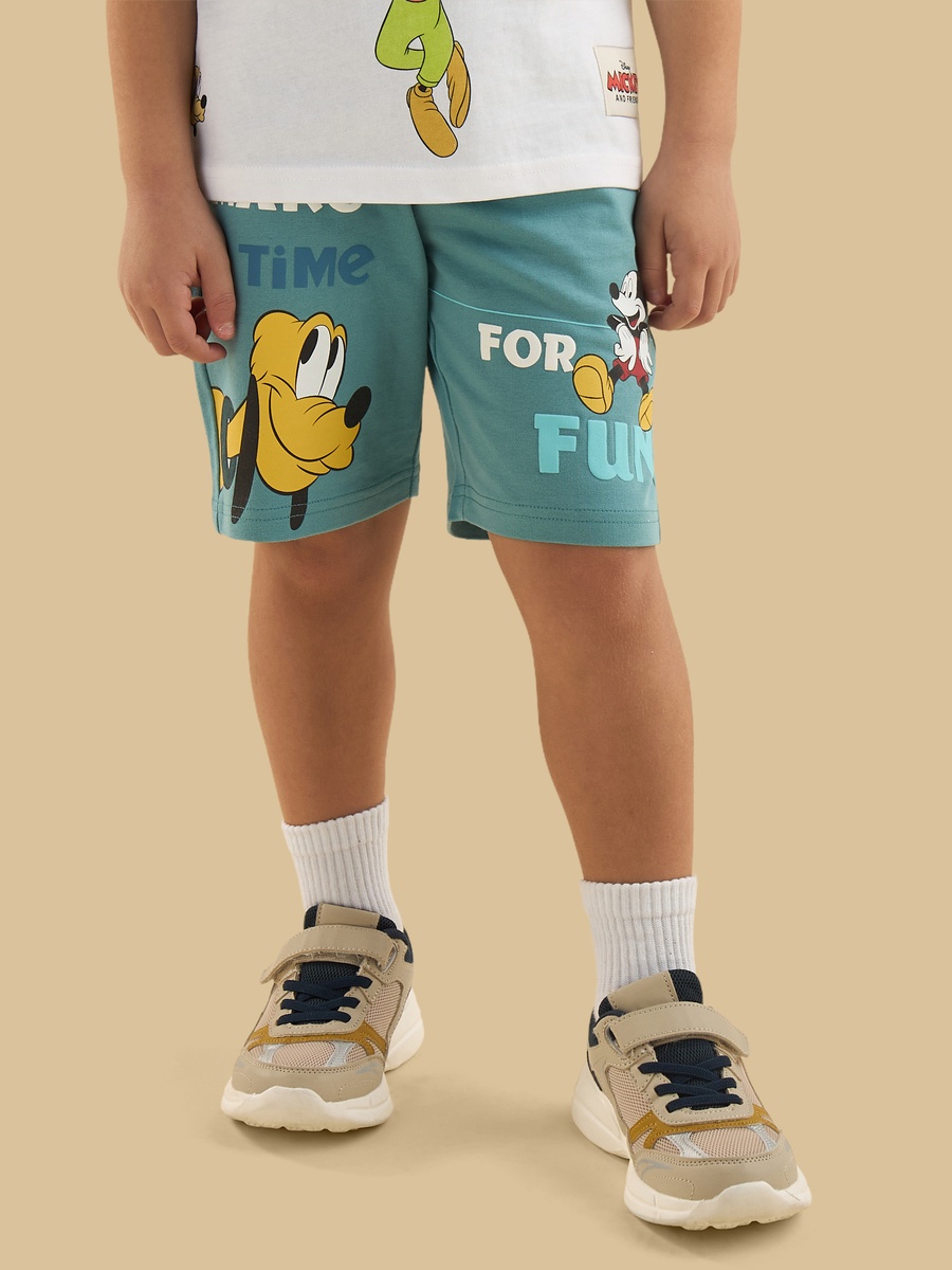 Mickey and Friends Print Cotton T-Shirt and Shorts Set