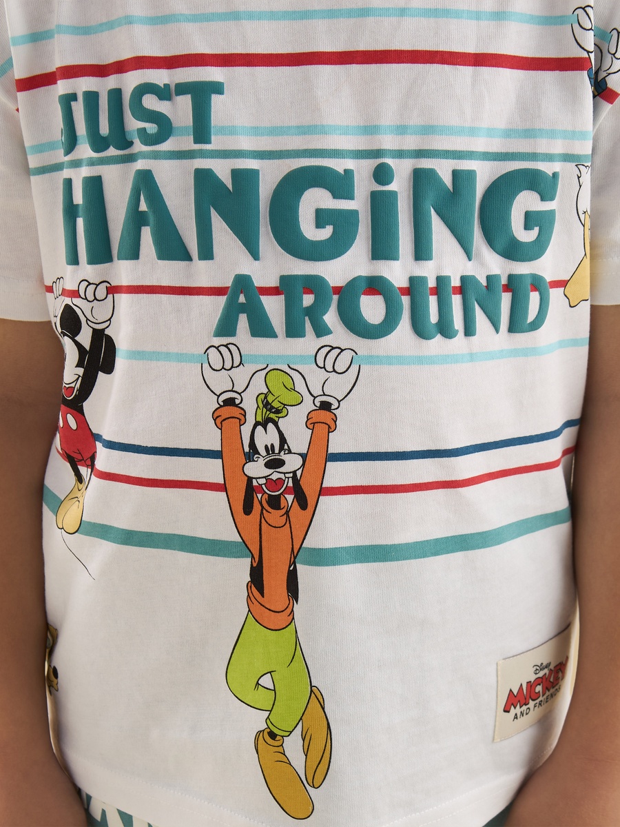 Mickey and Friends Print Cotton T-Shirt and Shorts Set