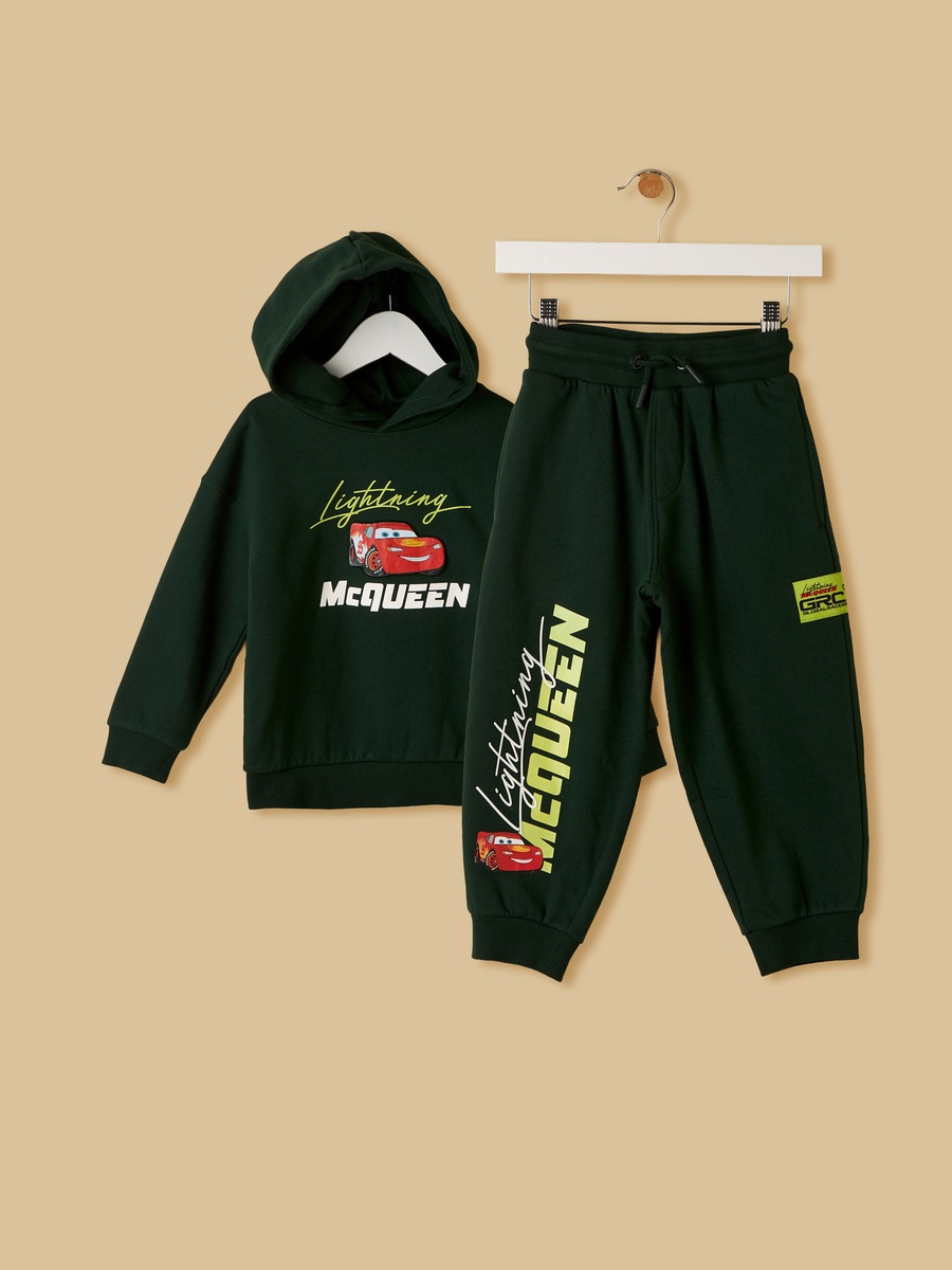 Lightning Mcqueen Print Hooded Sweatshirt and Joggers Set