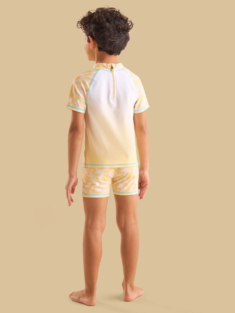 Stitch Print Cotton Swim T-Shirt and Shorts Set
