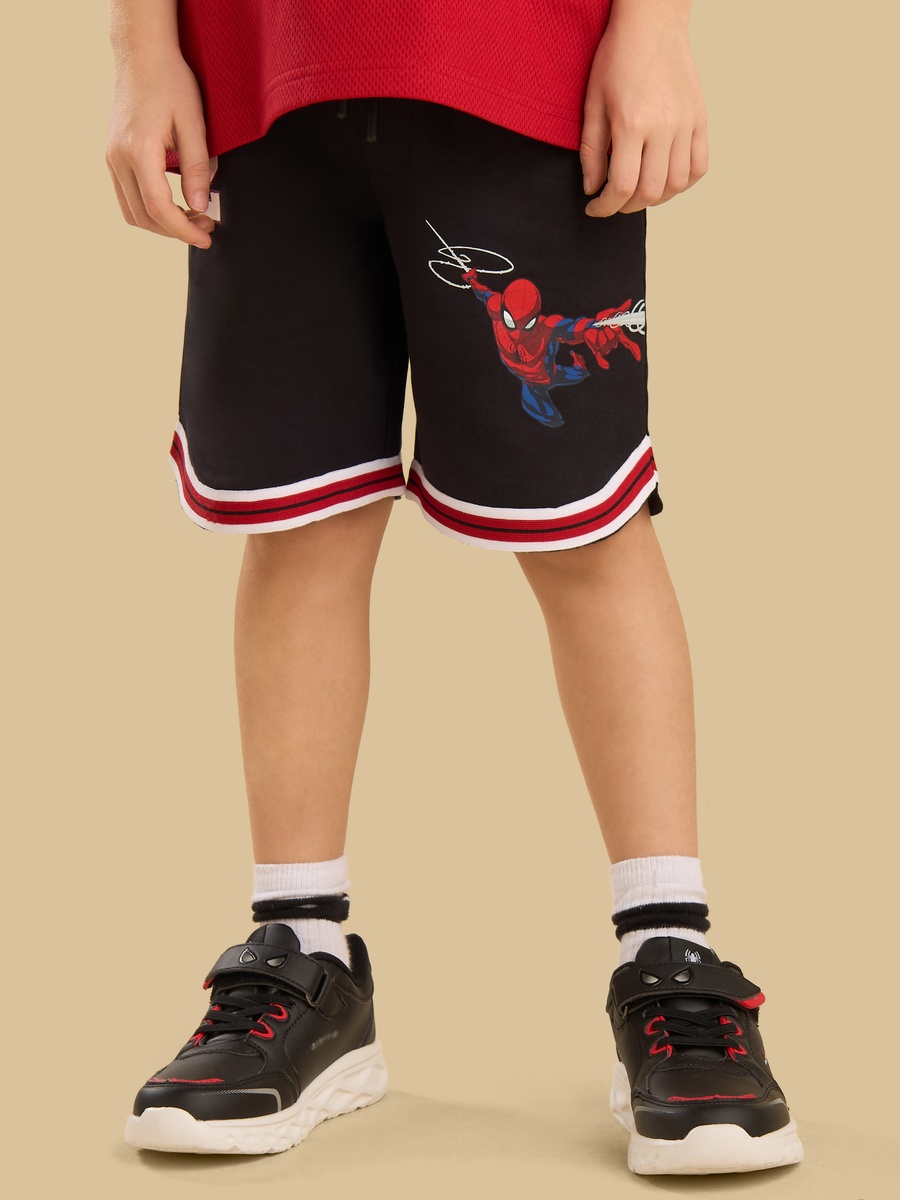 Spider-Man Print Cotton T-Shirt and Shorts Set