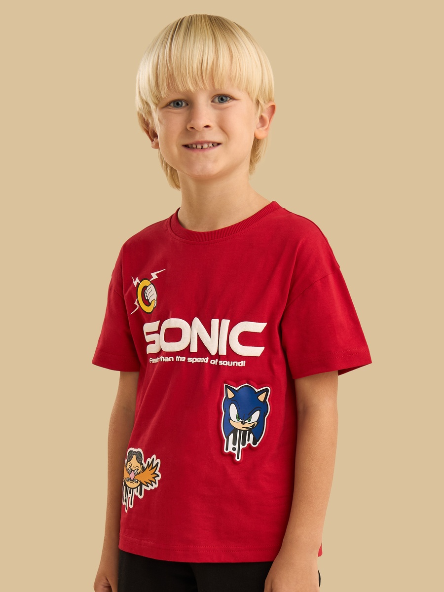 Sonic Print Cotton T-Shirt and Shorts Set