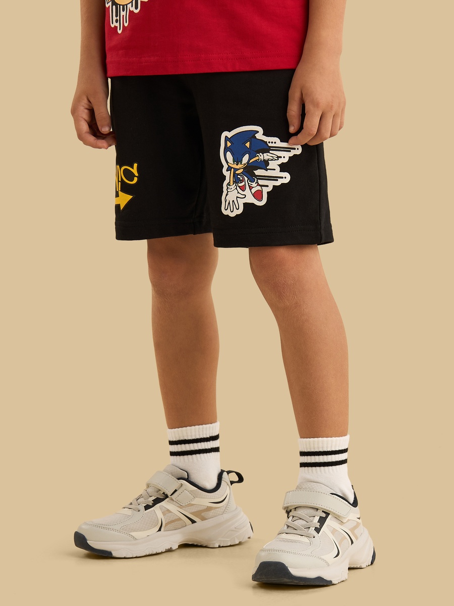 Sonic Print Cotton T-Shirt and Shorts Set