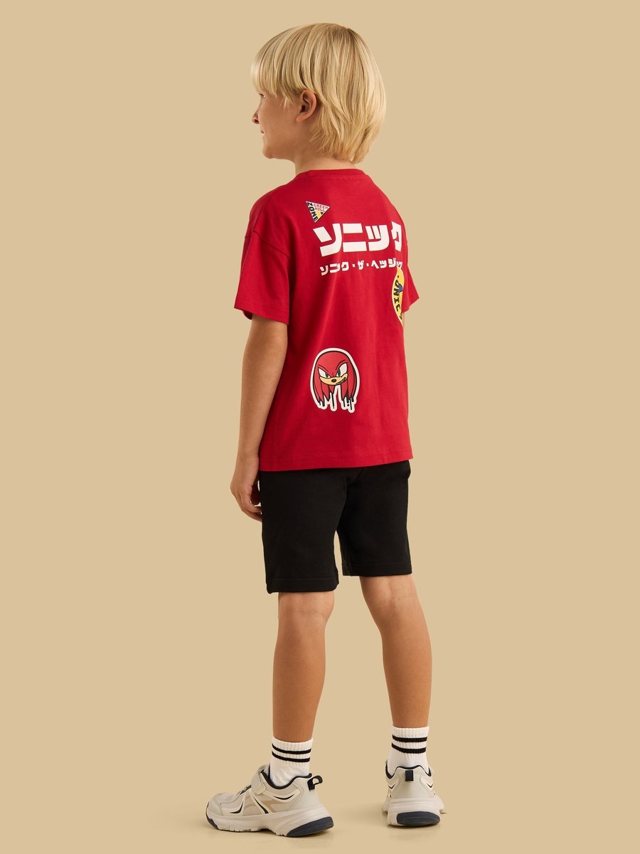 Sonic Print Cotton T-Shirt and Shorts Set