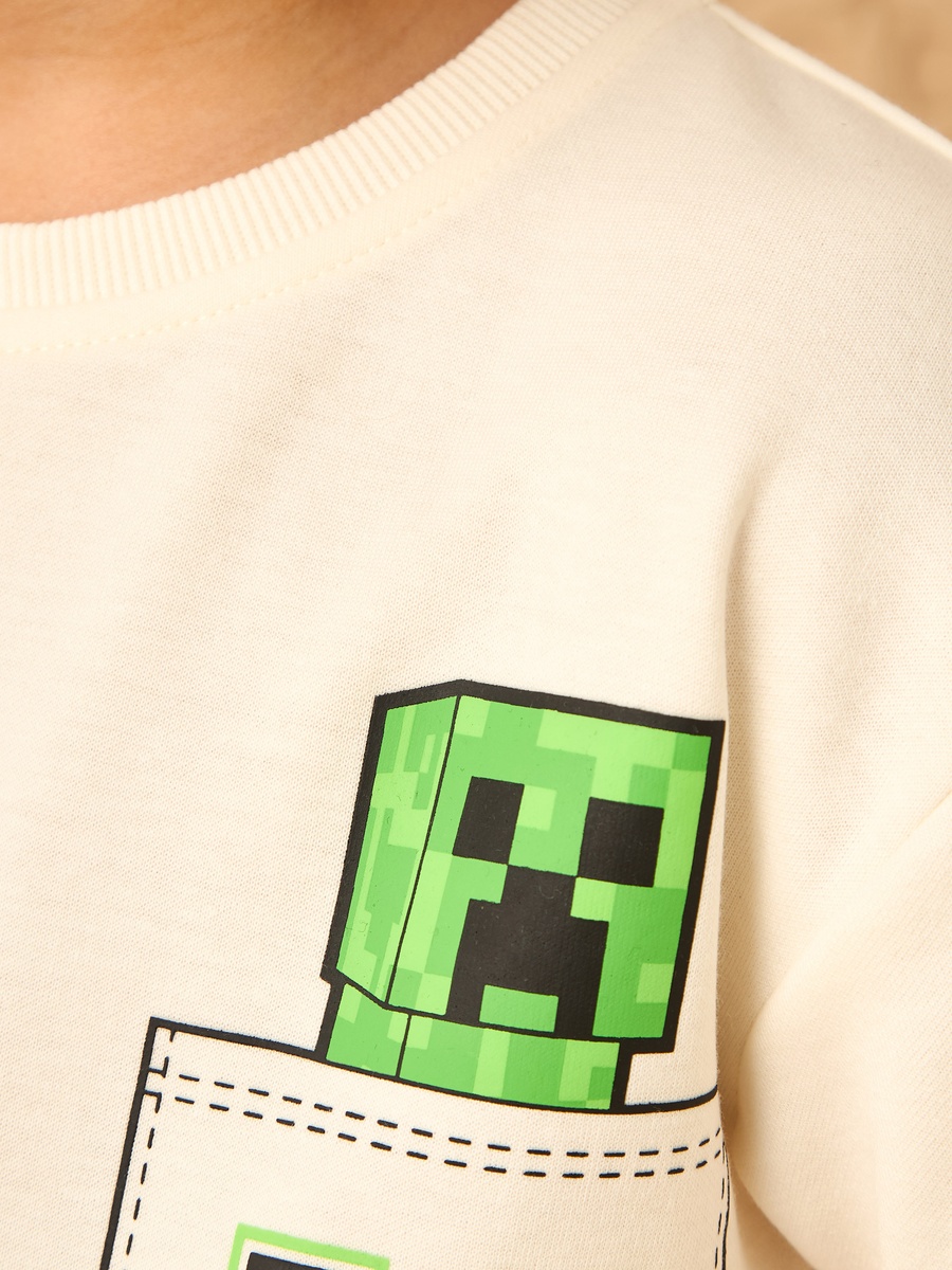 Minecraft Print Cotton T-Shirt and Shorts Set