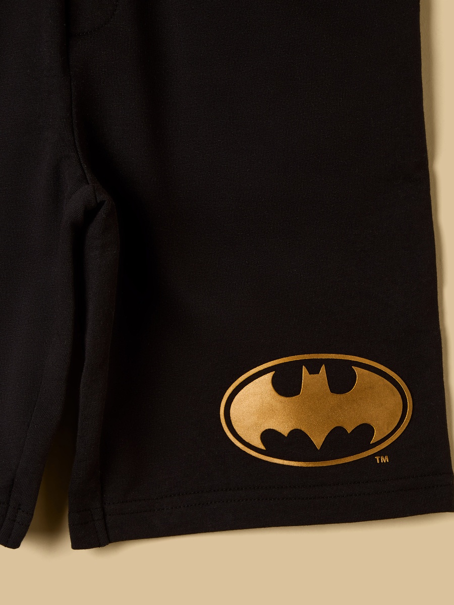 Batman Print Cotton T-Shirt and Shorts Set